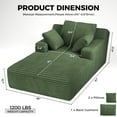 thumbnail image 6 of 67'' Oversized Chaise Lounge Chair, Cloud Plush Corduroy Sofa Bed for Living Room, Modern Deep Seat Sleeper Couch with Back Cushion, No Assembly Required, (Sage Green), 6 of 15