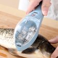 thumbnail image 4 of Fish Scaler with Knife,Fish Scaler Remover,Fish Scales Scraper with Lid Cover,2 in 1 Fish Cleaner Skin Scraper Brush Remover,Fish Scale Planer Tool Fish Scaler Fillet Knife Fish Cleaning Tool(Blue), 4 of 7