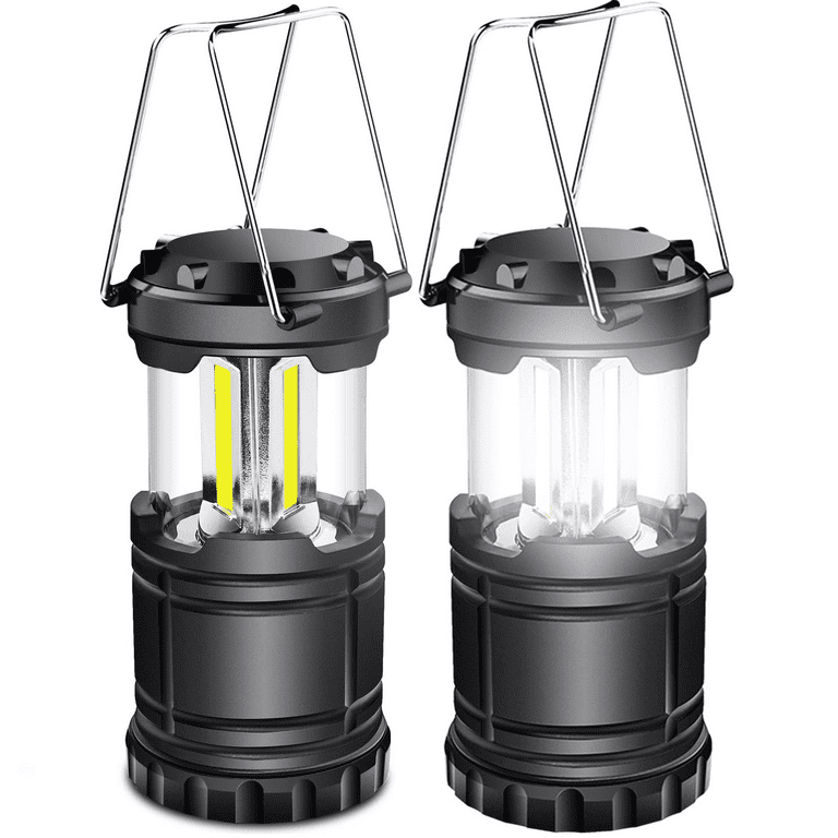2 Pack LED Camping Lanterns, Battery Powered Camping Lights COB