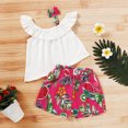 thumbnail image 1 of Vedolay Shorts Sets Girl Two Piece Girls Summer Outfits Elastic Drawstring Top and Elastic Waist Shorts Set with Side Pockets,White 18-24 Months, 1 of 5