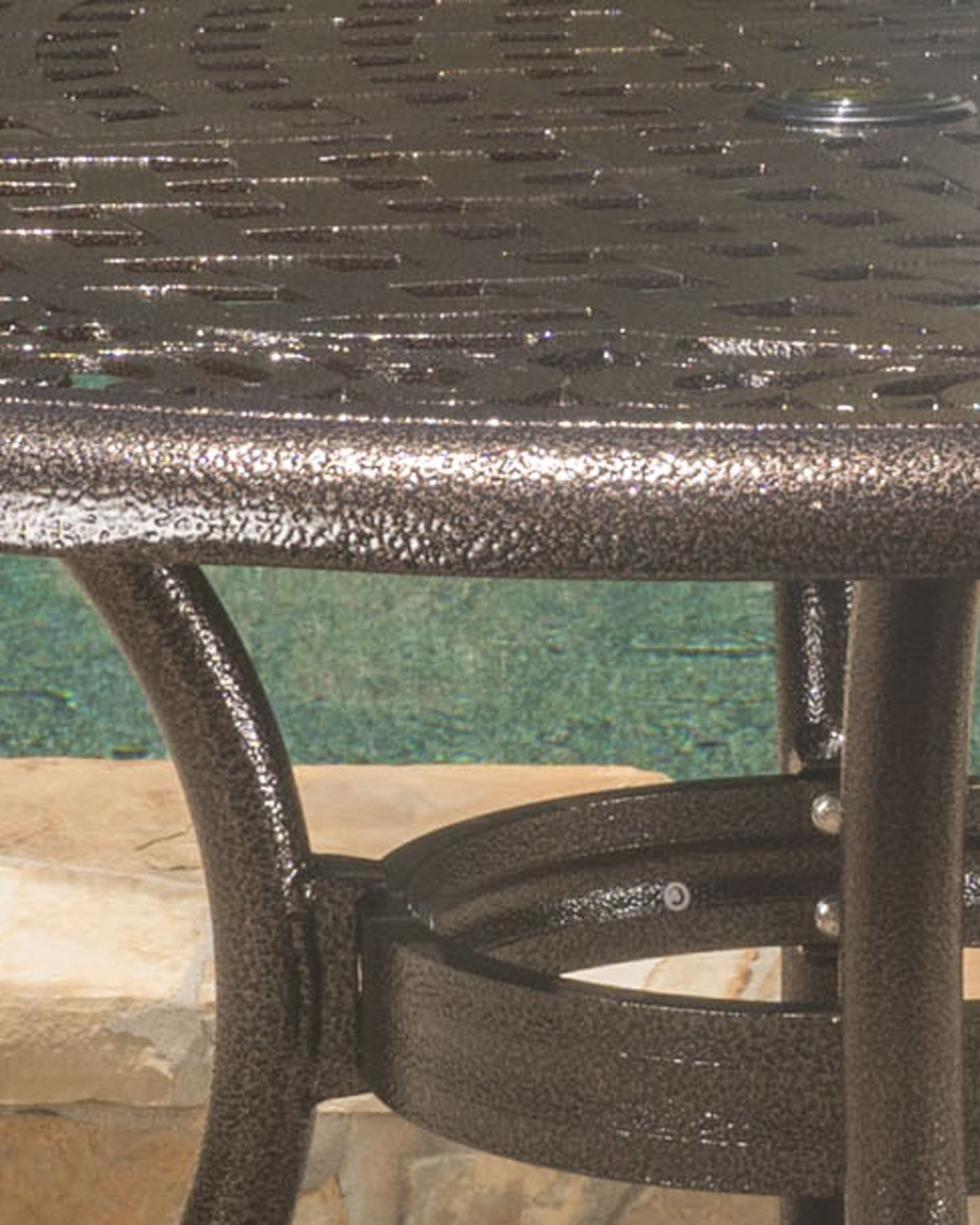 Outdoor Cast Aluminum Round Dining Table 48 Inch, Large Leisure Desktop for Patio Garden, Bronze
