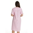 thumbnail image 3 of Dreamcrest Women's Seersucker Housecoat Duster - Short Sleeve Snap-Front with Pockets (Pink - Gingham, Medium), 3 of 3
