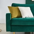 thumbnail image 5 of Rhomtree Modern Upholstered Velvet Sofa with 2 Throw Pillows, Emerald, 5 of 8
