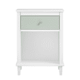 thumbnail image 6 of PAPROOS Nightstand with Drawer and Open Shelf, Small Bedside Table, Modern Night Stand End Table for Bedroom, Kids Room, Girls Room, Dorm, White+Green, 6 of 9