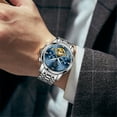 thumbnail image 5 of GUANQIN Rhinestone Skeleton Multifunctional Dial Automatic Self-Winding Mechanical Men Wrist Watch Business Steel Leather Sapphire Crystal Waterproof Clock Luminous Moon Phase, 5 of 7