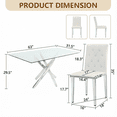thumbnail image 2 of Sumdeal 7-Piece Dining Table and Chair Set, for Six, Modern Kitchen Table, Tempered Glass Tabletop, Six Ergonomic PU Leather Chairs, Suitable for Family Dining Rooms, Restaurants, and Banquet Halls, 2 of 9