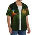 thumbnail image 4 of Wukai Hybrid Parrot in the Forest Men's Casual Short-Sleeve Button Down Shirt - Lightweight Summer Dress Shirt for Daily Wear-3X-Large, 4 of 7