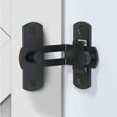 thumbnail image 1 of (Negro) Perno de pestillo de puerta abatible de 90 grados Puerta de granero Cerradura de ángulo recto Hebilla de puerta curva 70 mm, 1 of 5