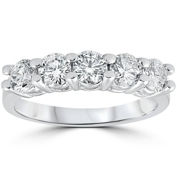 Pompeii 1ct Diamond Wedding Five Stone Ring 14k White Gold (G/H,SI(2)-I(1))