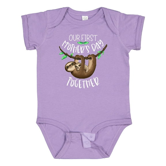 Inktastic Our 1st Mothers Day Together Cute Mom and Baby Sloth Boys or Girls Baby Bodysuit