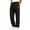 Black, variant on Men's Casual Straight-Leg Sweatpants Elastic High Waist Drawstring Casual Trousers with Side Slits Stylish Trendy Solid-Color Trousers Featuring a Leather Patch Green XXL