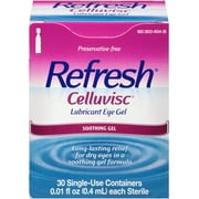 REFRESH CELLUVISC Lubricant Eye Gel Single-Use Containers 30 ea (Pack of 4), pack of 4 (752175) By Visit the Refresh Store