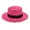 Hot Pink, variant on Mens Womens Square Buckle Dome Panama Lafite Flat Top Straw Hat Summer Travel Sunshade Sun Beach Big Brim,Size One Size