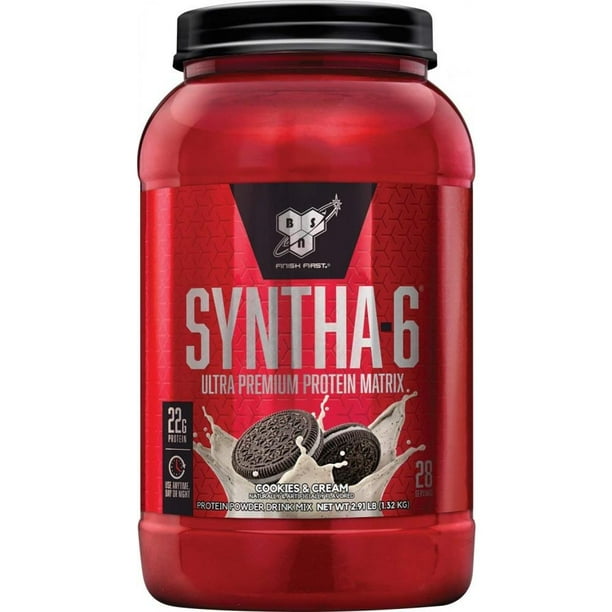 Bsn Syntha 6 Whey Protein Powder Cookies Cream 2 91lb Walmart Com Walmart Com