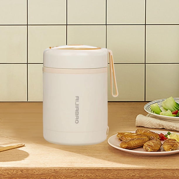 Contenedor de comida aislado perfecl Almuerzo Bento Box calefacción reutilizable 600ml calentador de alimentos para oficina amarillo