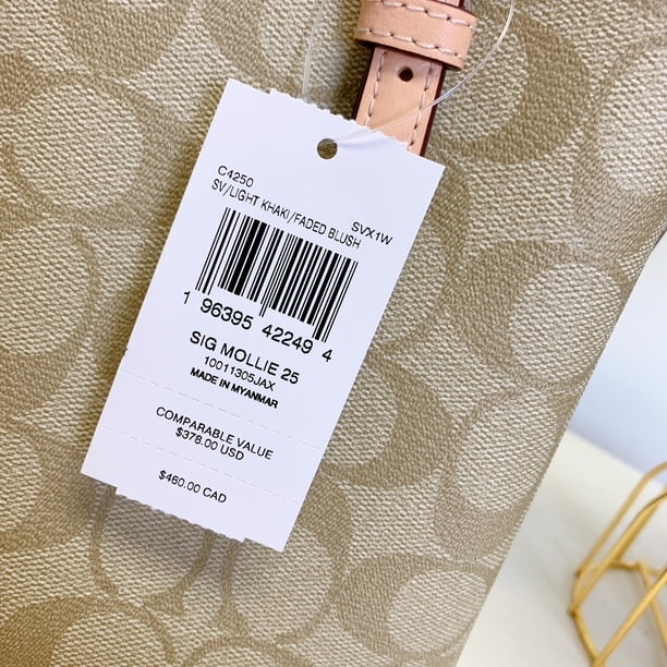 Coach C4250 Mollie Tote 25 In Signature Canvas IN Light Khaki