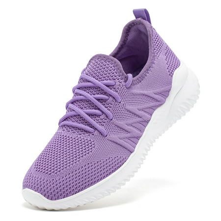 Hobibear Women Running Shoes Lightweight Breathable Sport Shoe for Gym Travel Work Purple 7