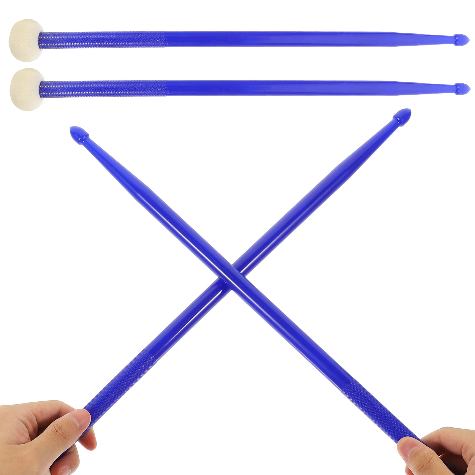 RENACLIPY Dark Double-Ended Drumsticks with Nylon and Felt Tips, 1 Pair for Versatile Drum Playing
