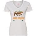 thumbnail image 3 of Inktastic South Dakota Vacation Bear Silhouette Women's V-Neck T-Shirt, 3 of 5