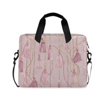 16" Laptop Tote Bag Laptop Sleeve Case Computer Briefcase for Work & Travel Light Pink Tassels