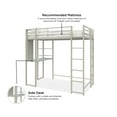 thumbnail image 2 of Teen Novogratz Hunter Twin Size Metal Loft Bed with Desk, White, 2 of 13