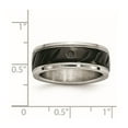 thumbnail image 2 of 8mm Stainless Steel Polished Black Ip Grooved Ring Size 10 Ring for Women, 2 of 2