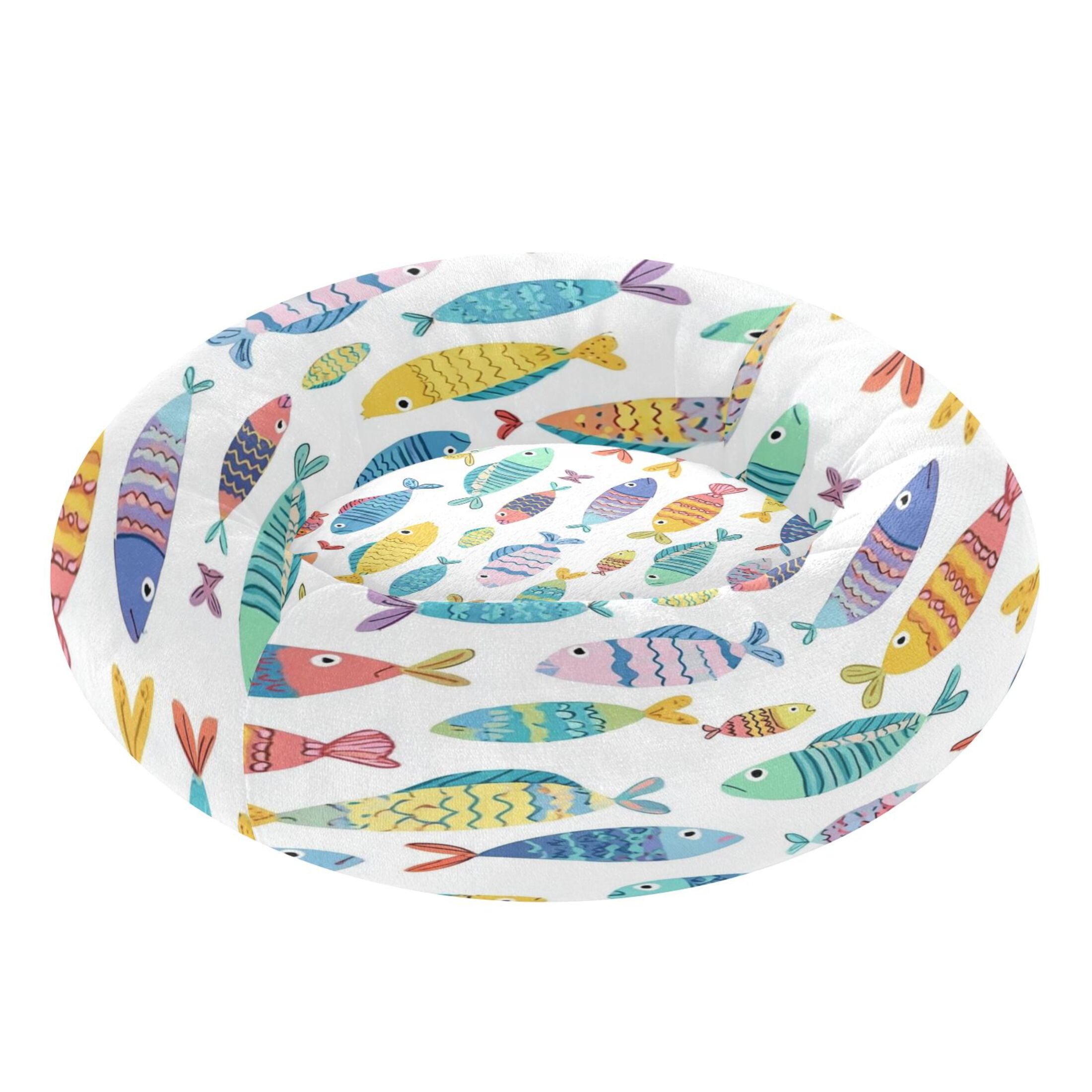 Iauyy Pet Couch Donut Cat Bed for Indoor Cats/Small Dogs Washable & Machine with Non-slip Bottom Calming Cat Furniture, Warm and Lovely Atmosphere (XS)