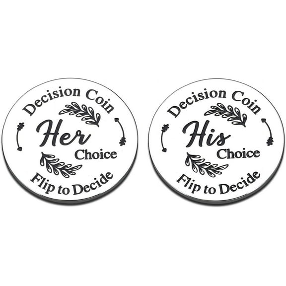 Decision Coin - Stainless Steel Double Sided Coin - Wedding Gift for Couples Newlyweds, Anniversary Date Night Gifts for Men Women,Funny Valentines Day Birthday Gifts for Her Him Girlfriend Boyfriend