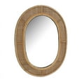 thumbnail image 2 of Brinley Tan Rattan-Bamboo Oval Boho Wall Mirror, 2 of 6