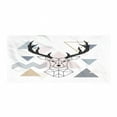 thumbnail image 1 of Deer Gym Towel, Pattern of Deer Portrait Silhouette in a Geometric Concept, One-Sided Quick Dry Microfiber for Beach Fitness & Swimming, 60" x 30", Blue Grey Pale Rose, by Ambesonne, 1 of 2
