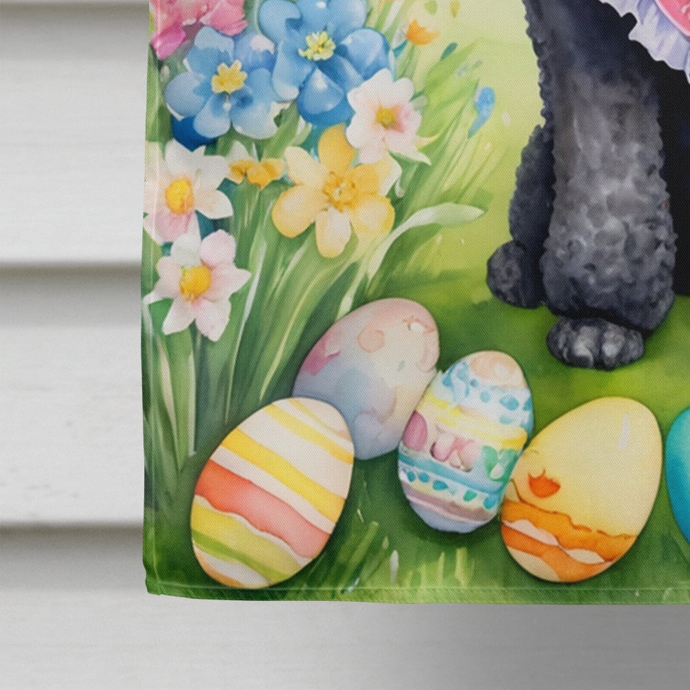 Black Poodle Easter Egg Hunt House Flag 28 in x 40 in