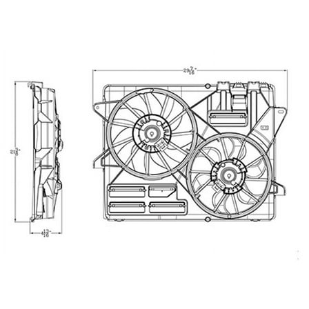 NEW DUAL RADIATOR AND CONDENSER FAN ASSEMBLY IS COMPATIBLE WITH FORD MUSTANG 15-16 FR3Z8C607A