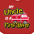 thumbnail image 4 of Inktastic My Uncle is a Firefighter with Fire Truck Boys or Girls Baby Bib, 4 of 4
