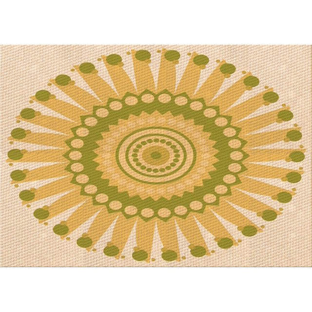 Ahgly Company Machine Washable Indoor Rectangle Transitional Orange Gold Area Rugs, 7' x 10'