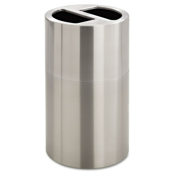 Safco Dual Recycling Receptacle in Stainless Steel