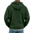thumbnail image 4 of Domzest Waffle Hoodies for Men Long Sleeve Drawstring Hooded Sweatshirt 2026 Fall Casual Textured Streetwear Pullover Dark Green L, 4 of 8