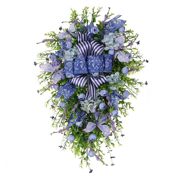Colorful Spring and Summer Wreath for Home Decoration - Elegant Floral Garland to Enhance Your Front Door Entrance