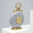 thumbnail image 6 of Expobazaar Table Clock | Grey & Gold Accent Aluminum Desk Clock | 10"x3"x14", 6 of 7