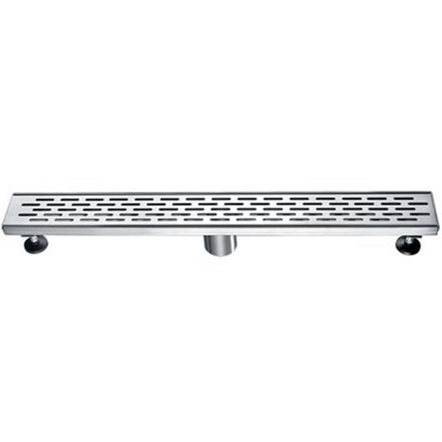 24 in. Long Modern Stainless Steel Linear Shower Drain with Groove Holes