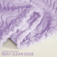 thumbnail image 6 of Exclusivo Mezcla Twin Size Jacquard Weave Wave Pattern Flannel Fleece Velvet Plush Bed Blanket as Bedspread/Coverlet/Bed Cover (90" x 66", Light Purple), 6 of 9