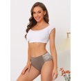 thumbnail image 4 of Plus Size Panties for Women Underwear Lace Breathable Mid Rise Stretch Briefs Coffee M, 4 of 6
