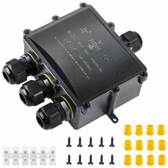 IP68 Caja de empalmes para exteriores a prueba de agua Conector de cable más grande de 4 vías Caja de empalmes eléctricos para cable Ø 4 a 14 mm Caja esquí esquí Gafas de esquí