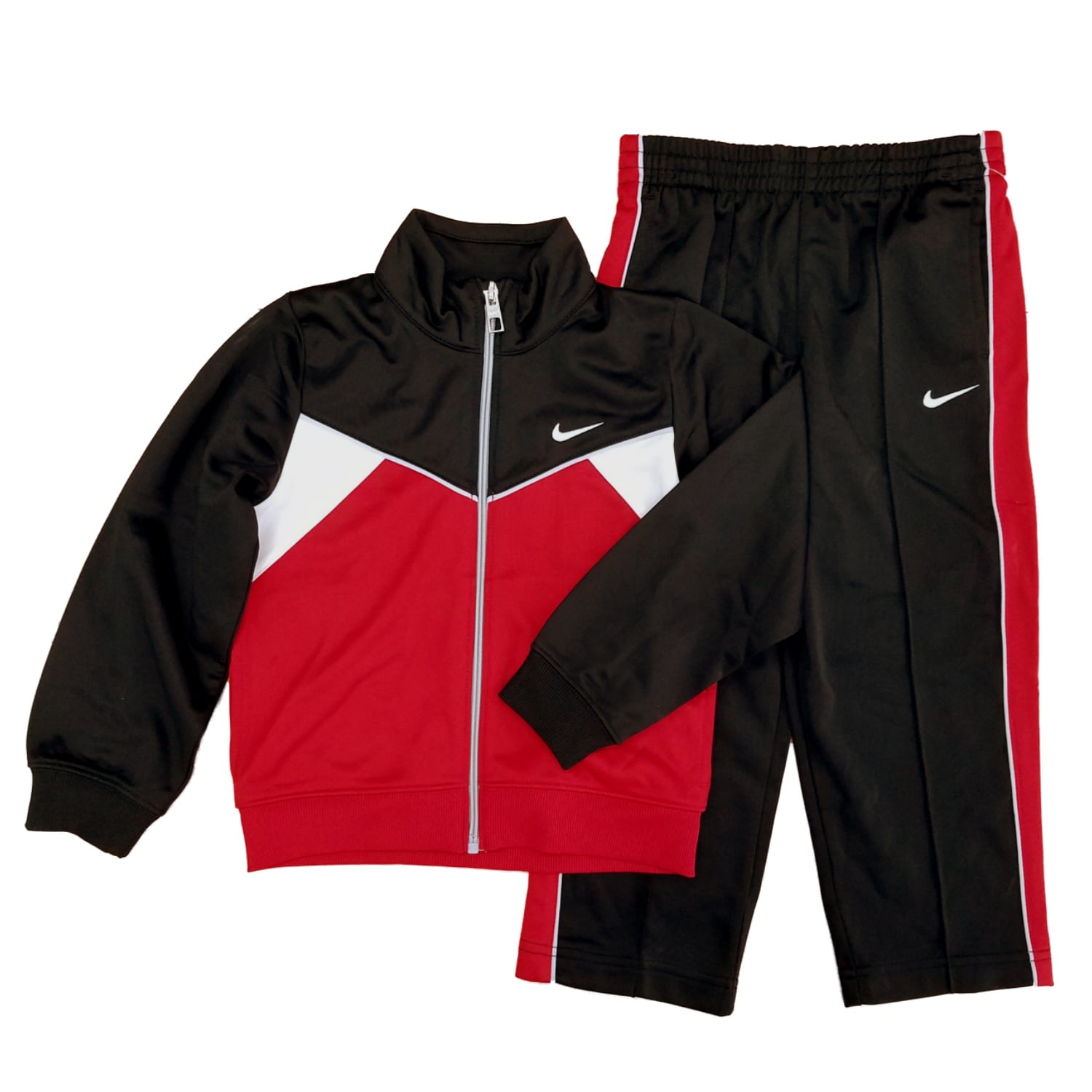 nike sweatsuit black and red
