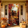 thumbnail image 6 of Fall Thanksgiving Halloween Door Curtain, 70.9 x 35.4 inches Polyester Door Cover for Party Garden Wall Decor Festive Backdrop, 6 of 6