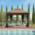 thumbnail image 3 of Gazebo Canopy 2-Tier Soft Top Event Tent, For Patio Backyard Garden Camping 11x 11Ft, 3 of 9