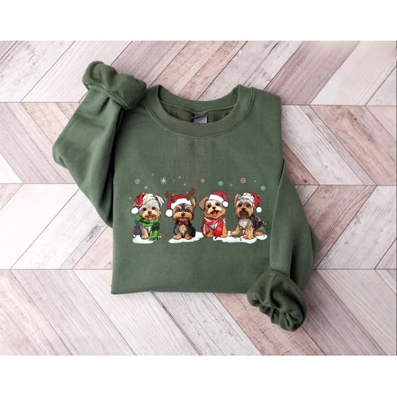 Velto Cute Yorkie holiday Sweatshirt, holiday Dog Shirt, Yorkshire Terrier Mom Tee All Size S-5XL