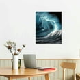 thumbnail image 2 of COMIO  Black and White Ocean Lightning Wall Art Thunderstorm Blue Canvas Print Nautical Pictures Painting Nature Artwork Home Office Bathroom Bedroom Decor, 2 of 4