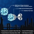 thumbnail image 2 of Gem Stone King 925 Sterling Silver Blue Apatite Stud Earrings for Women Men (1.64 Cttw, Gemstone Birthstone, Round 6MM), 2 of 6