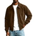 thumbnail image 4 of Gamivast Men's Corduroy Jackets Button Down Long Sleeve Shacket Tops Vintage Bomber Coat with Pocket Casual Fall Winter Outerwear Everyday Wear, 4 of 7