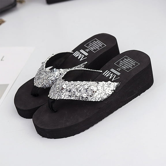 TAILTOSS 1 Pair Platform Sandals in Silver and Multi Colors EVA Non-slip and Wear-resistant for Ladies